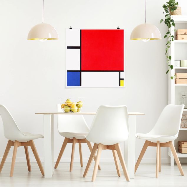 decoraçao cozinha Piet Mondrian - Composition With Red Blue Yellow
