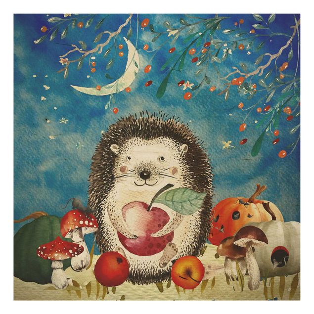 Quadros de Uta Naumann Watercolour Hedgehog In Moonlight