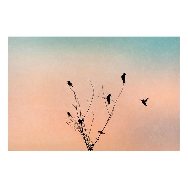 Quadros paisagens Birds In Front Of Rose Sun II