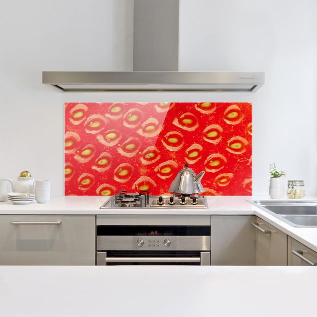 Painel anti-salpicos de cozinha padrões Strawberry Structure