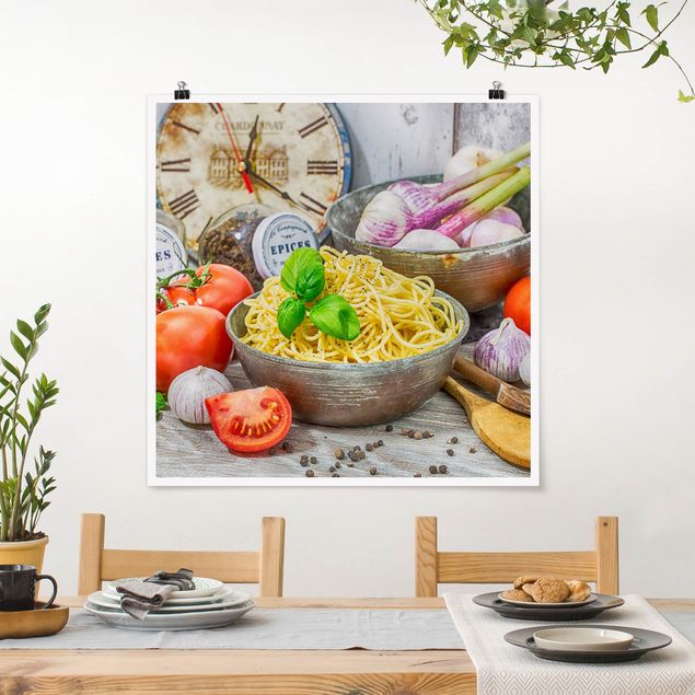 Posters quadros famosos Spagetthi With Basil