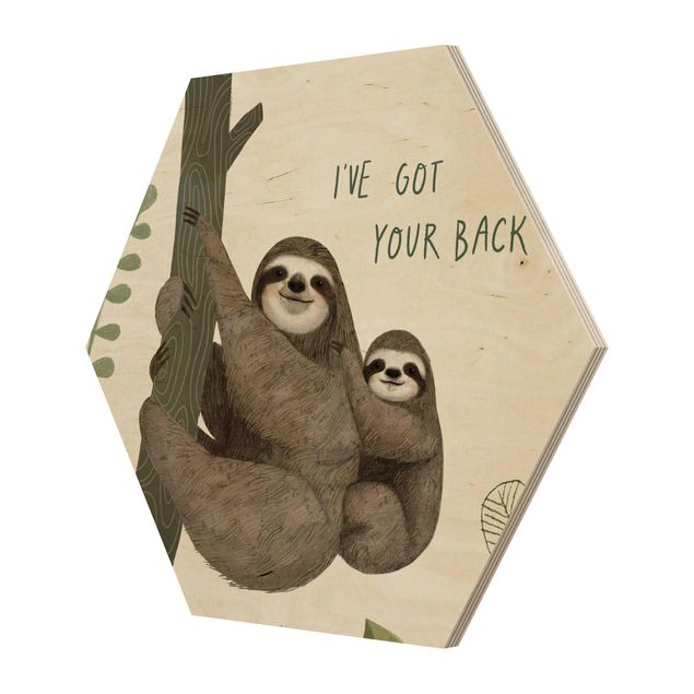 Quadros hexagonais Sloth Sayings - Back