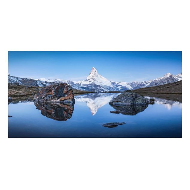Quadros Suíça Stellisee Lake In Front Of The Matterhorn