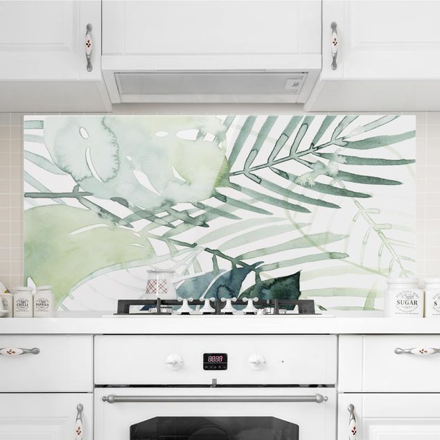decoraçao para parede de cozinha Palm Fronds In Water Color I