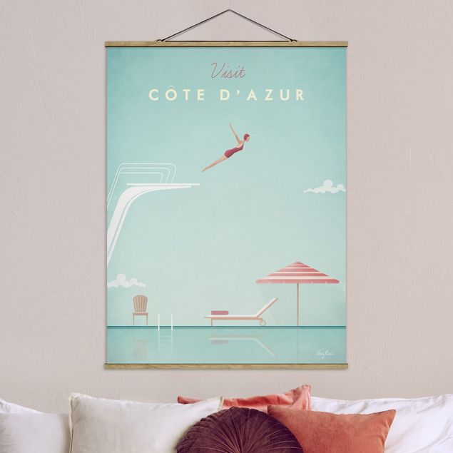 decoraçao para parede de cozinha Travel Poster - Côte D'Azur