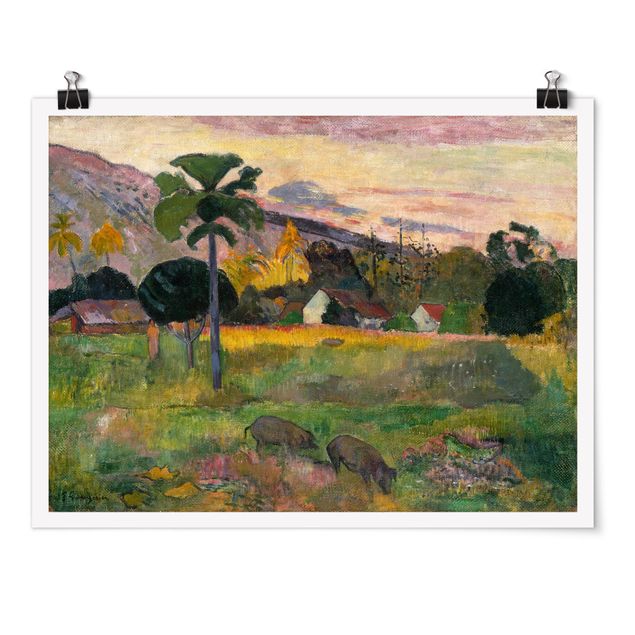 quadros de paisagens Paul Gauguin - Haere Mai (Come Here)