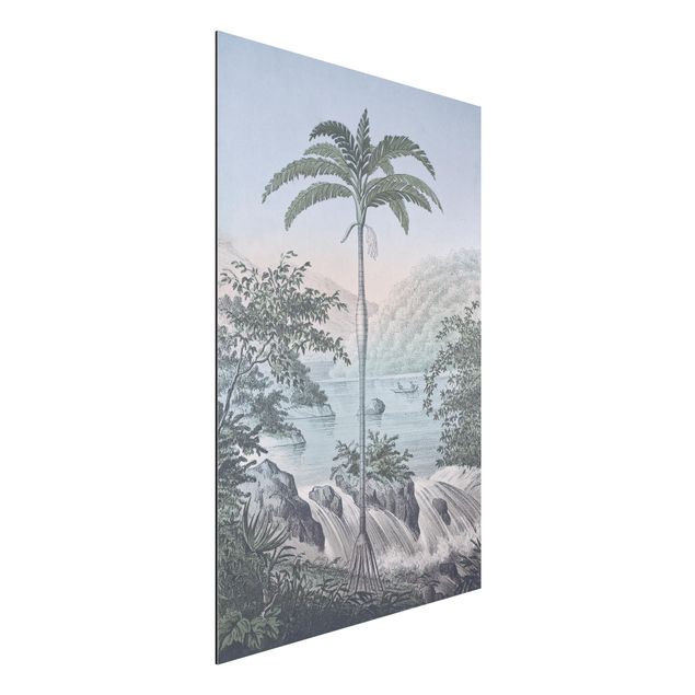 decoraçao para parede de cozinha Vintage Illustration - Landscape With Palm Tree