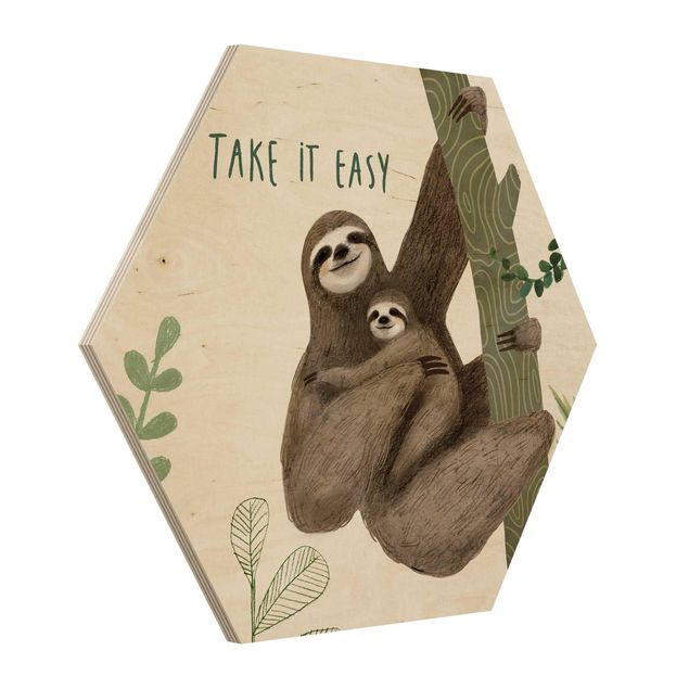 quadro de madeira para parede Sloth Sayings - Easy