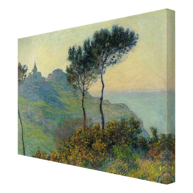quadros de paisagens Claude Monet - The Church Of Varengeville At Evening Sun