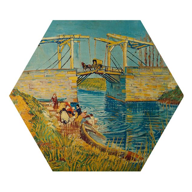 Quadros por movimento artístico Vincent van Gogh - The Drawbridge at Arles with a Group of Washerwomen
