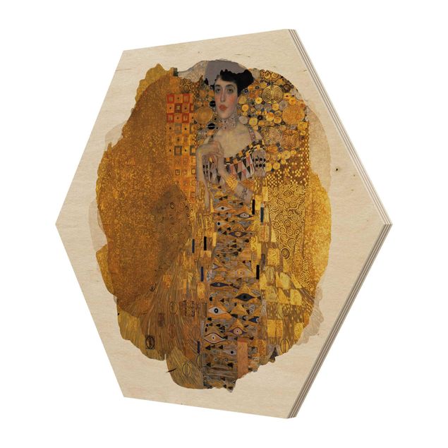 Quadros em madeira WaterColours - Gustav Klimt - Portrait Of Adele Bloch-Bauer I