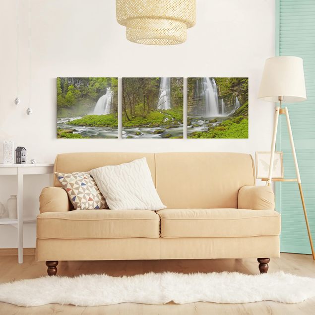quadro com paisagens Waterfalls Cascade De Flumen