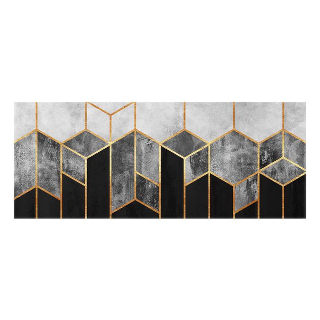 Quadros de Elisabeth Fredriksson Golden Hexagons Black And White