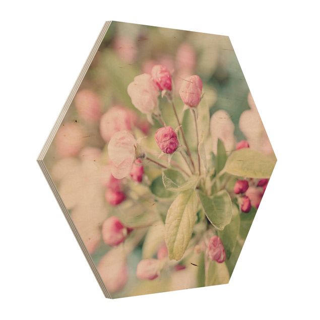 quadro com flores Apple Blossom Pink Bokeh