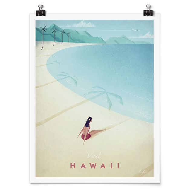 Quadros praia Travel Poster - Hawaii