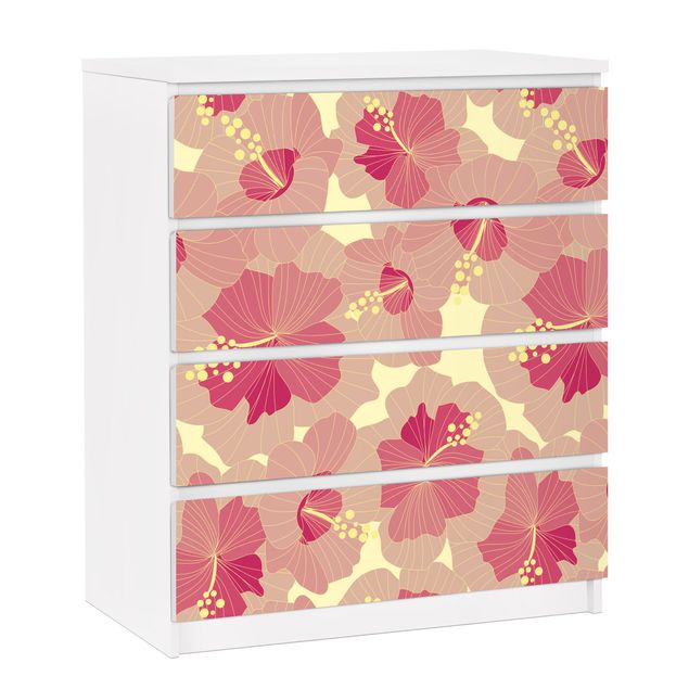 decoraçao para parede de cozinha Yellow Hibiscus Flower pattern