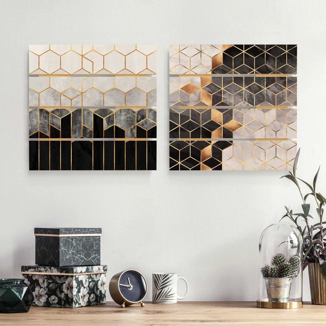 decoraçoes cozinha Golden Geometry Watercolour Set