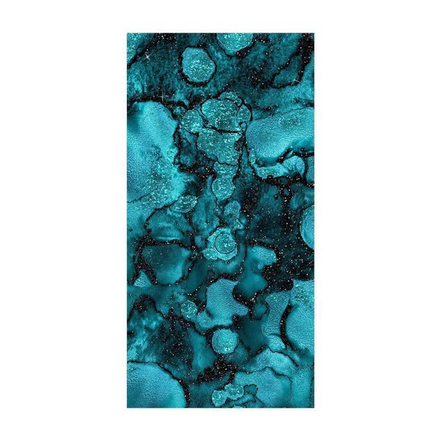 Tapetes abstratos Turquoise Drop With Glitter