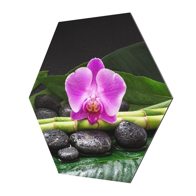 Quadros famosos Green Bamboo With Orchid Flower