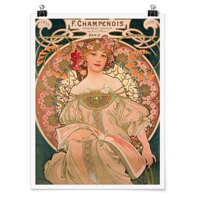 Posters flores Alfons Mucha - Poster For F. Champenois