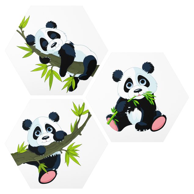 quadro com árvore Panda set