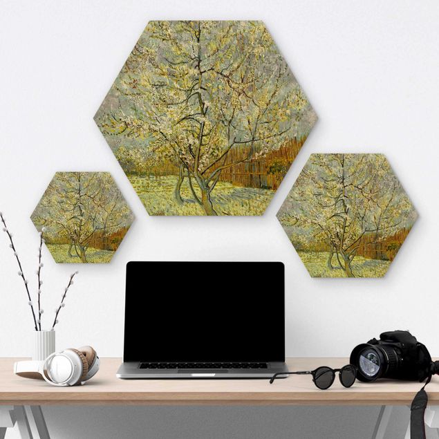 decoração quadros Vincent van Gogh - Flowering Peach Tree