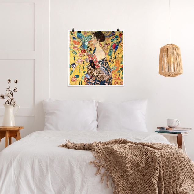 Quadros movimento artístico Art Déco Gustav Klimt - Lady With Fan