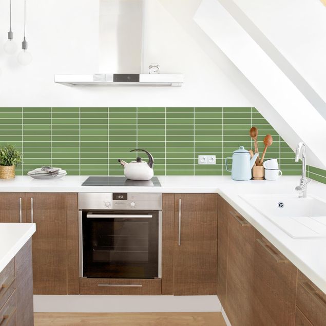 Backsplash de cozinha imitação azulejos Metro Tiles - Green