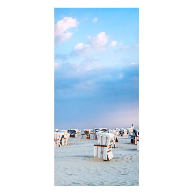 quadros de paisagens Beach Chairs On The North Sea Beach
