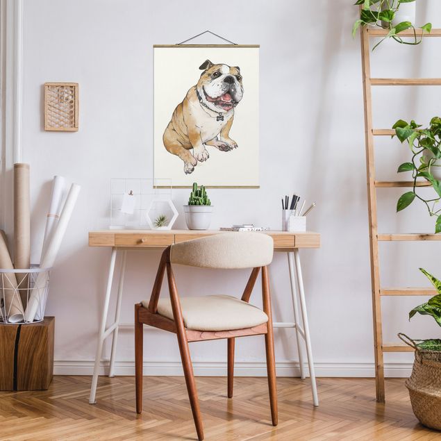 Quadros cães Illustration Dog Bulldog Painting