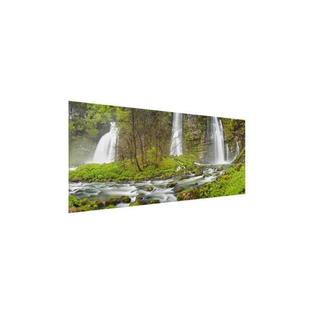Quadros em vidro paisagens Waterfalls Cascade De Flumen
