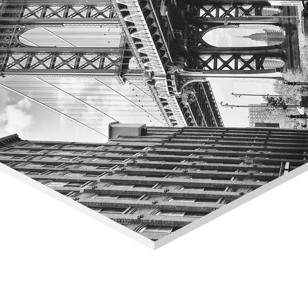 Quadros hexagonais Manhattan Bridge In America