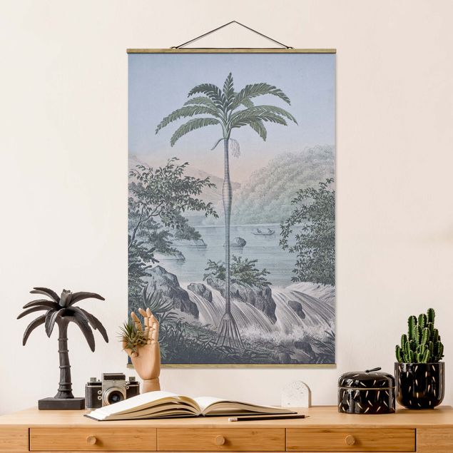 decoraçao para parede de cozinha Vintage Illustration - Landscape With Palm Tree