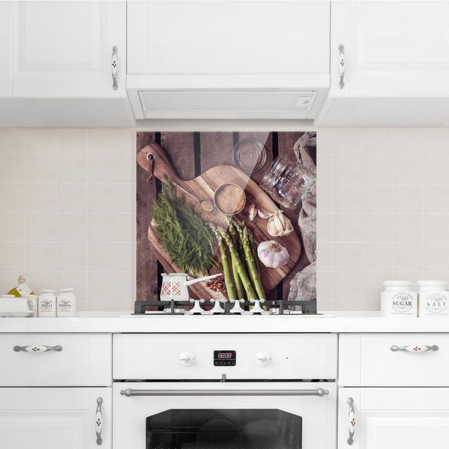 painel anti salpicos cozinha Asparagus Rustic