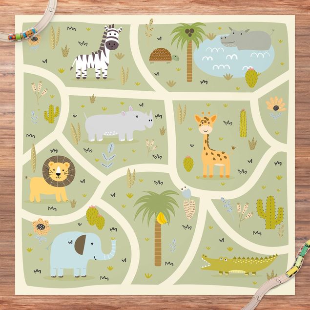 Tapete para varandas Playoom Mat Safari - So Many Different Animals