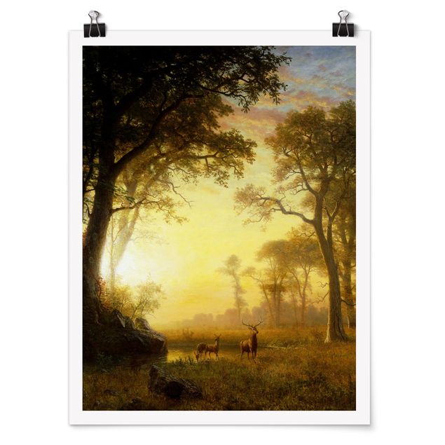 quadro com árvore Albert Bierstadt - Light in the Forest
