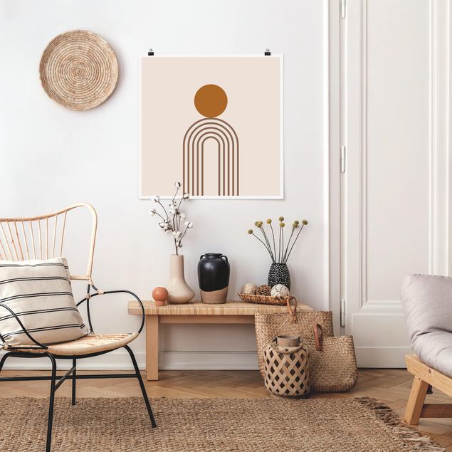 Posters quadros famosos Line Art Circle And Lines Copper
