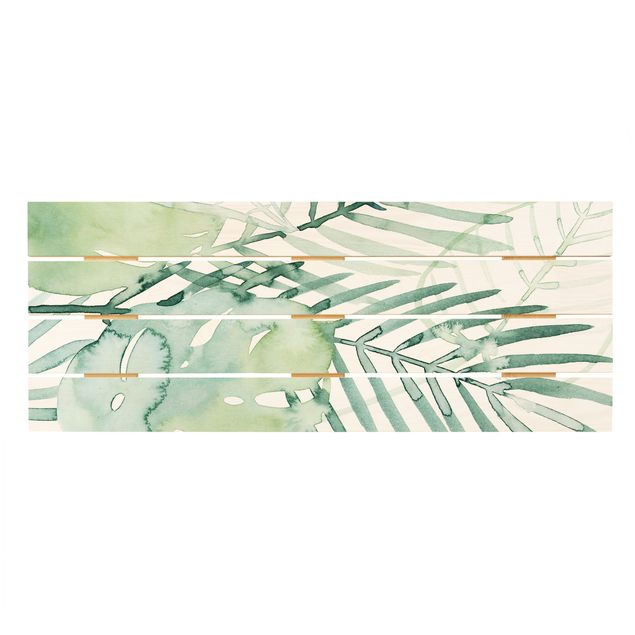quadro de madeira para parede Palm Fronds In Watercolour I