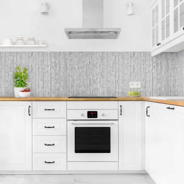 Backsplash de cozinha imitação pedra Concrete Look Wallpaper With Stripes