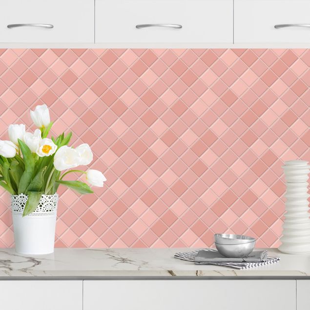 decoraçao para parede de cozinha Mosaic Tiles - Antique Pink