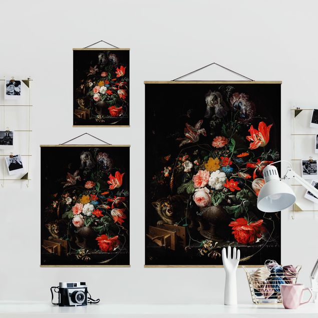quadros modernos para quarto de casal Abraham Mignon - The Overturned Bouquet
