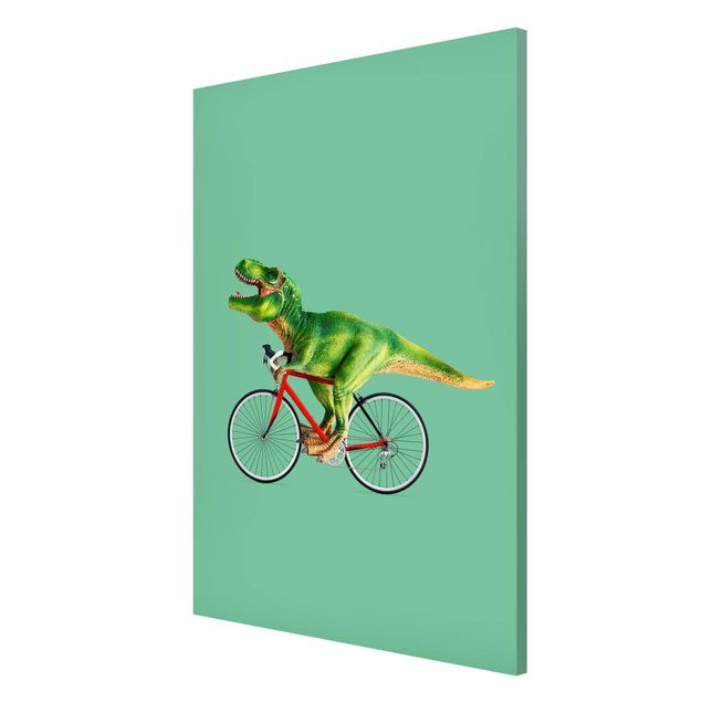 Quadros magnéticos animais Dinosaur With Bicycle