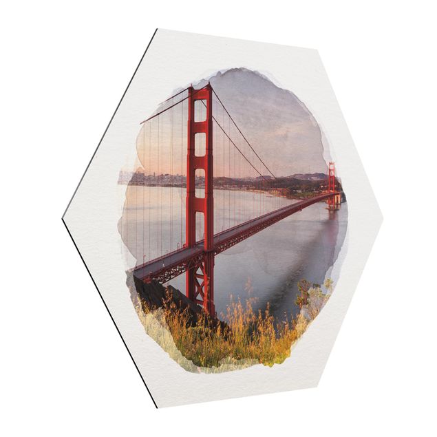 Quadros de Rainer Mirau WaterColours - Golden Gate Bridge In San Francisco