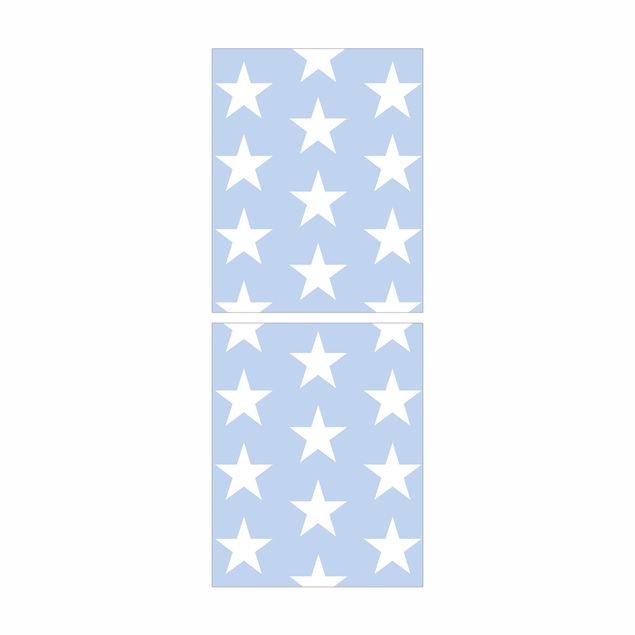 Papel autocolante para móveis Estante Billy IKEA White Stars On Blue
