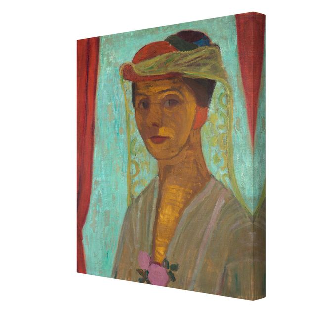 Quadros retratos Paula Modersohn-Becker - Self-Portrait with a Hat and Veil