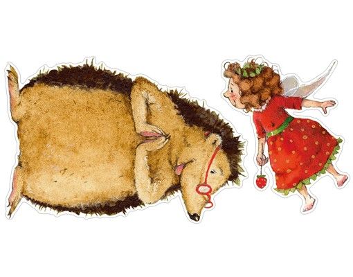 Decoração para quarto infantil Little Strawberry Strawberry Fairy - With The Hedgehog Sticker Set