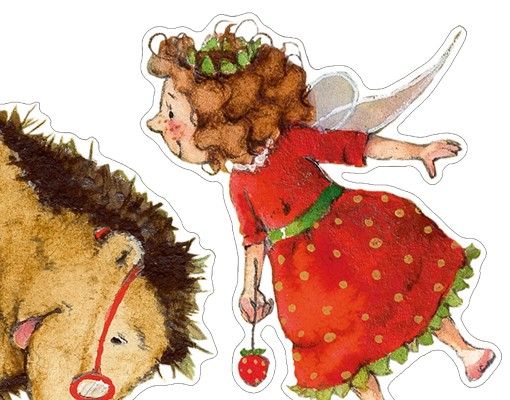 Autocolantes parede Little Strawberry Strawberry Fairy - With The Hedgehog Sticker Set