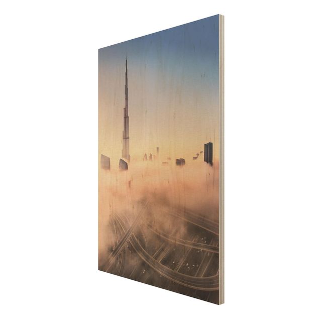 quadro de madeira para parede Heavenly Dubai Skyline