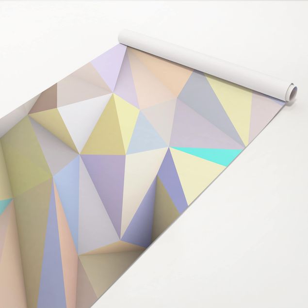películas adesivas Geometrical Pastel Triangles In 3D