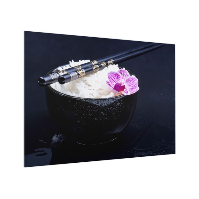 painéis antisalpicos Rice Bowl With Orchid